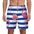 thumbnail image 2 of Picia Pink Flamingo pattern Mens Swim Trunks with Compression Liner Stretch Beach Shorts Quick Dry with Zipper Pockets No-Chafing Board Shorts-Large, 2 of 9