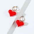 thumbnail image 1 of Jinsinto Boucles d'Oreilles Cœur Bijoux, Ensemble de 2 Paires - Rouge, Rose, 1 of 2