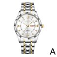 thumbnail image 1 of Casual Dual Calendar Men'S Watch Waterproof Luminous Rivet Quartz Steel Band Watch, 1 of 1