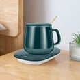 thumbnail image 6 of Coffee Mug Warmer with Cup, USB Digital Display Smart Cup Warmer for Heating Coffee, Beverage, Milk, Tea and Hot Chocolate (Green), 6 of 6