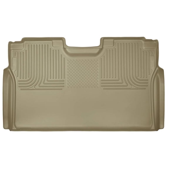Husky Liners 19373 Weatherbeater Floor Mat Fits 2015-2025 Ford F-150/F-150 Lightning SuperCrew w/o Flat-Fold Storage 2nd Row Liner 1pc Tan