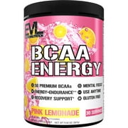 BCAA Powder - Evlution Nutrition Pre Workout BCAA Energy Powder 30 Servings - EVL BCAA Amino Acids Endurance & Muscle Recovery Drink - Pink Lemonade with Vitamin B12 & Vitamin C