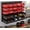 Black+Red, variant on Wall Mounted Storage Bins, 30 Wall Mount Tool Organizer Bins Plastic Parts Rack Container