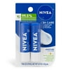 NIVEA Moisture Lip Care, Hydrating Lip Balm with Shea Butter, Vitamin C & E, 0.17 oz, 2 Pack