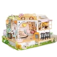 thumbnail image 1 of DIY hut handmade small house model creative assembly gift girl cute pink ins gift, fun puzzle, 1 of 5