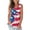 Hot Pink, variant on Women's American Flag Tank Top, USA Star & Stripes Print V-Neck Sleeveless Blouse, Fourth of July Patriotic Casual Cami Tops, S-3XL