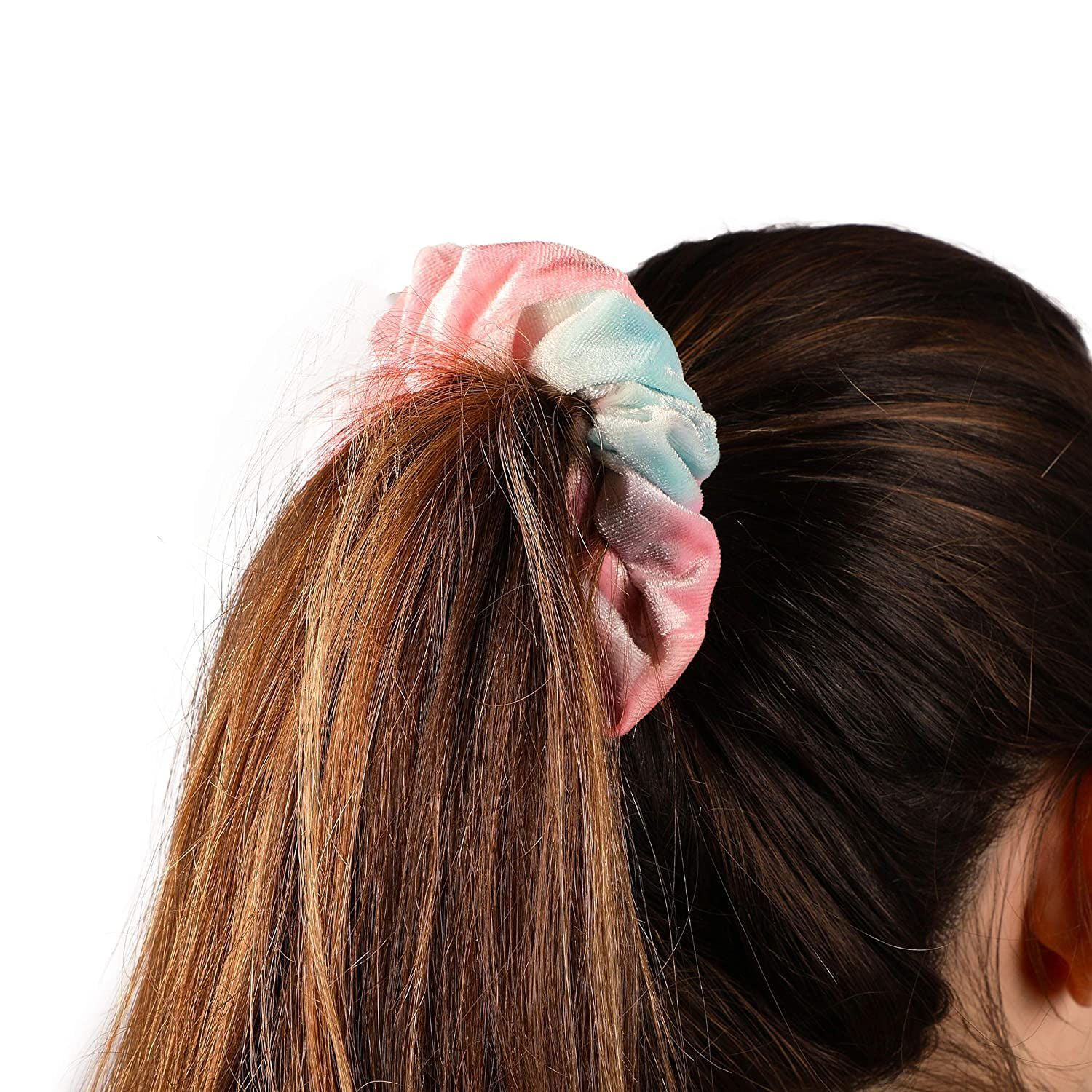 Details about   2PCS Soft Velvet Hair Scrunchies Tie-Dye Elastic Hair Ties Ponytail Holder Gifts