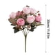 thumbnail image 3 of Ramo de rosas y peonías artificiales de seda | Decoración para bodas, fiestas y el hogar | Arreglo floral de mano para centro de mesa, 3 of 6
