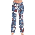 thumbnail image 2 of Lydiaunistar Women's Non-Positioning Printing Elastic Waist Draw Rope Pocket Long Pants, Full-Length Casual Pants, Comfortable Polyester Fabric, Perfect for All Seasons & Casual Wear Multicolor, 2 of 6