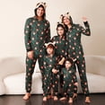 thumbnail image 1 of Family Christmas Pajamas Parent-child Infant Toddler Clothes Romper Cute Elk Ear Hooded Jumpsuit Overall Xmas Family Look Outfit, 1 of 4
