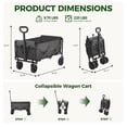 thumbnail image 7 of SHOUFTW Foldable Wagon Cart with Wheels, Portable Utility Carts with Long Flexible Handle, 330 lbs Weight Capacity for Sports, Shopping, Garden & Camping Gray, 7 of 7