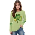 thumbnail image 3 of Blusas y camisas de manga larga con cuello redondo, moda del Día de San Patricio, blusa informal con estampado bonito de manga larga para niños y niñas., 3 of 5