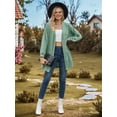 thumbnail image 2 of Women'S Crochet Open Cardigan Long Sleeve Cover Up Summer Dark Green S, 2 of 8