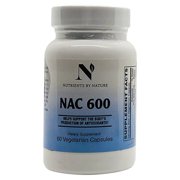 Nutrients by Nature NAC 600 (N-ACETYL CYSTEINE), Helps Support the Body's Production of Antioxidants, Dietary Supplement, 60 Vegetarian Capsules