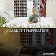 thumbnail image 3 of Fsddascl Christmas Snowman Blackout Curtains for Bedroom/Living Room, Thermal Insulated Kitchen Curtains, Xmas Poinsettia Birds Balls Black Plaid Grommet Darkening Window Treatment Drapes 52"x84"x2, 3 of 6