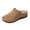 Brown, variant on Women's Comfort Walking Mules - Slip-On Platform with Floral Embroidery, Soft Wedge Heel & Wide Fit for Casual Spring Summer