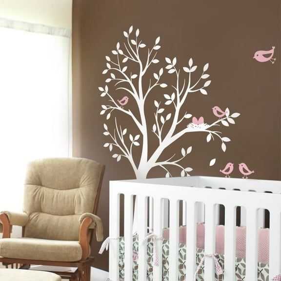TREE WITH BIRDS AND NEST DECAL