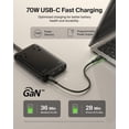 thumbnail image 3 of Belkin GaN Charging Station 70W, 6-in-1 USB C Charger w/ 2 AC Outlets, 2 USB A Ports, Integrated USB C Cable-Power Strip for iPhone, Apple Watch, iPad, MacBook, Chromebook, Laptop, Travel Essential, 3 of 9