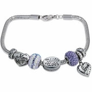 Connections from Hallmark Stainless Steel Limited Edition Mom Charm Bracelet Set