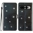 thumbnail image 6 of For Google Pixel 7 Pro Wallet Case Premium Glitter PU Leather Phone Case Luxury Card Slots Kickstand Case Magnetic Closure Bling Handbag Case Hand Strap Flip Cover For Google Pixel 7 Pro, Black, 6 of 7
