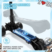 iScooter Electric Scooter for Kids 3+, 3-Wheels 70W Motor Escooter & Light-Up Wheels and Pedal, Foldable & Height Adjustable Toddler Motorized Scooters, E-Scooter for Girls Boys(Black)