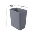 3Pack Gray 4.5 Gallon Plastic Trash Can Wastebasket, Garbage Container