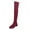 Wine, variant on Rokment Womens over The Knee Dress Boots Fashion Suede Non Slip Chunky Low Heel Thigh High Pull on Long Tall Boots Black Size 6