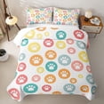 thumbnail image 2 of Homewish Colorful Circle Dog Paw Quilt King,Cartoon Pet Themed King Coverlet Set,3-Piece, 2 of 7