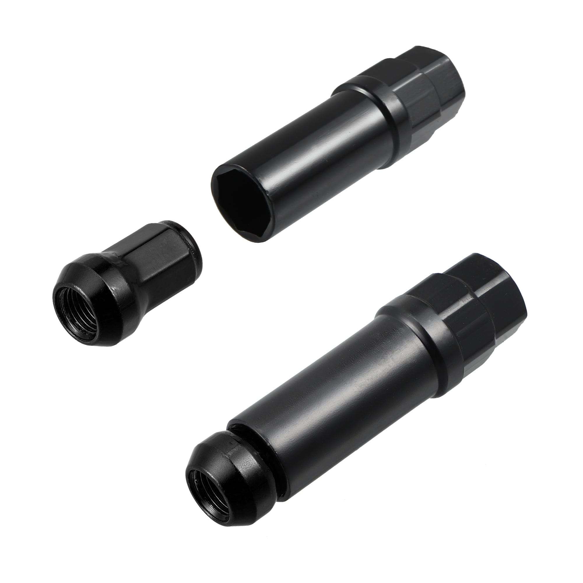 Unique Bargains 20Pcs M12 x 1.5 Cone Seat Closed End Bulge Acorn Hex Wheel Nut Black