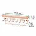 thumbnail image 5 of mDesign Steel Wall Mount Jewelry Organizer Rack with 8 Hooks/Basket, Rose Gold, 5 of 7