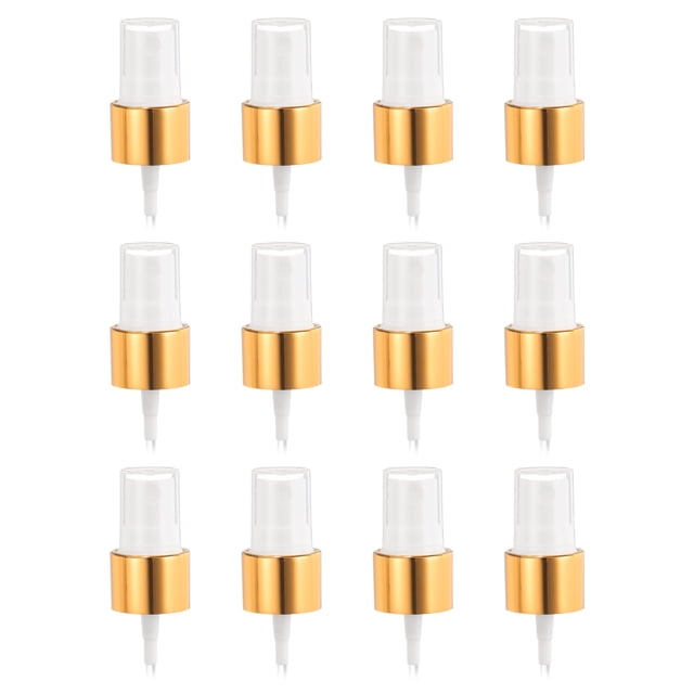 12 Pcs Dorado Blanco Parte Superior de Spray, 20/410 Rociador de Niebla Fina Reutilizable Bomba de Botella de Spray de Plástico