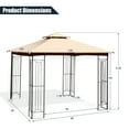 thumbnail image 3 of Costway 10' x 10' Patio Canopy Gazebo Outdoor 2-Tier Steel Tent Heavy-Duty L-Shaped Beige, 3 of 9