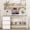 Light Walnut, variant on Catrimown White Desk with Hutch, 55 Inch Modern Computer Desk with 3 Drawers & Storage Shelves, Study Writing Desk with Adjustable Feet, Space Saving Workstation for Bedroom & Small Home Spaces