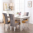thumbnail image 4 of Fundas para sillas de comedor, fundas elásticas modernas y duraderas para sillas, fundas elásticas para sillas para decoración de bodas, hoteles y restaurantes (gris y naranja, 4 piezas), 4 of 5