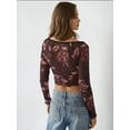 thumbnail image 4 of Slim Fit V-Neck Floral Blouse, 4 of 6
