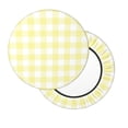 thumbnail image 2 of Naloa Lemon Yellow Checkboard Round Bar Stool Cushion Cover 12-14 inch, Fits Kitchen, Office, Restaurant Chairs - 13 inch, 2 of 7