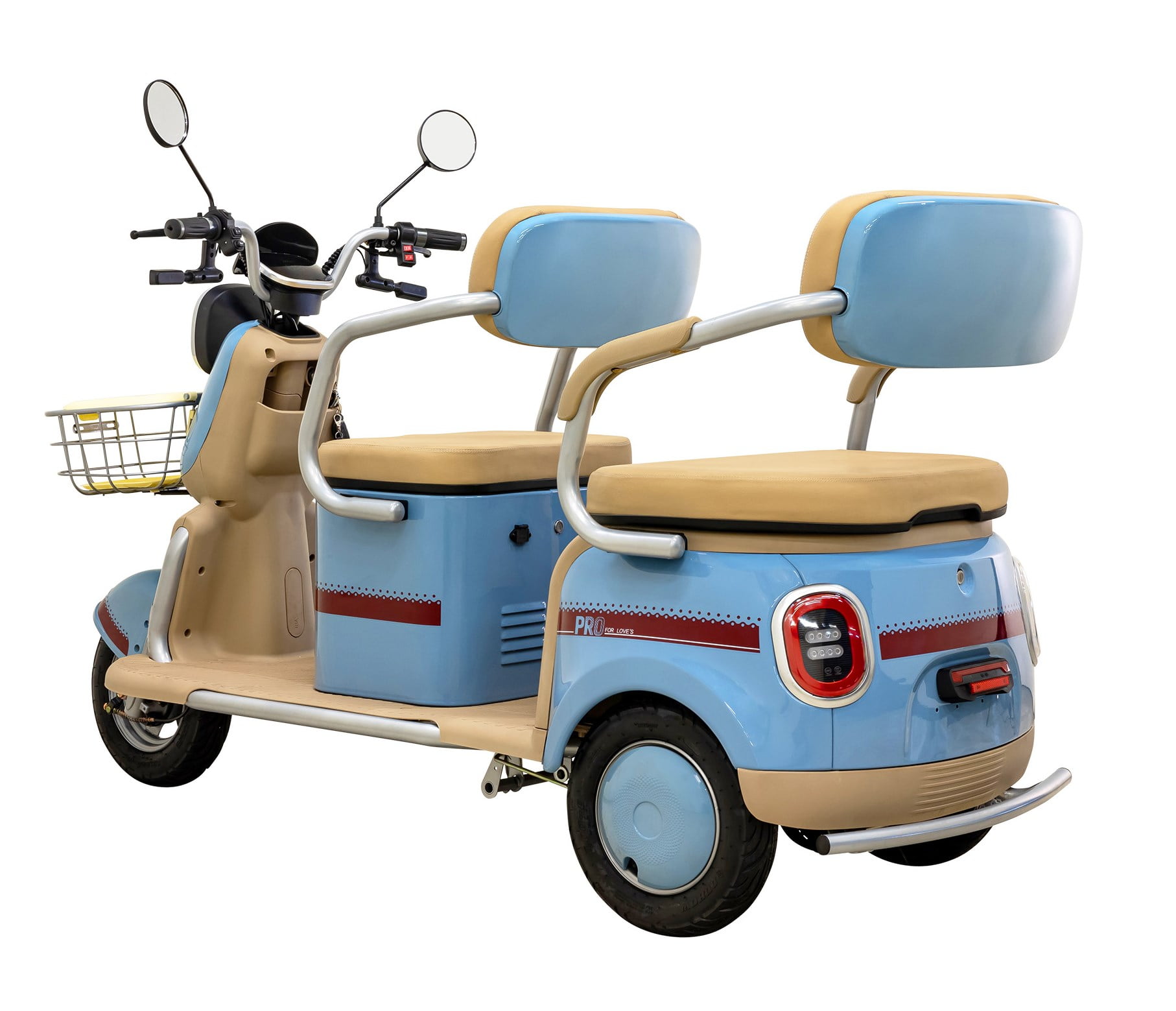 Massimo MGC E-Trike 3-Wheel Electric Cart – 17 MPH, 2-Seater Adult Scooter – Blue