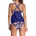 thumbnail image 2 of Womens Solid Strapless Tankini Bandeau Triangle Briefs Swimsuits, 2 of 2