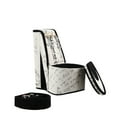 thumbnail image 2 of CoSoTower 9" Tall Display Jewelry Box with Hooks, High Heel Shoe Design, Stencil Letter Print, 2 of 5
