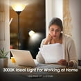 thumbnail image 4 of Floor Lamp, Standing Lamp, 9W LED Torchiere Floor Lamp with 4W Adjustable Reading Lamp, 3000K Energy-Saving LED Bulbs, 3 Way Switch, 50,000hrs Lifespan, Floor Lamps for Bedroom, Living Room, Office, 4 of 8
