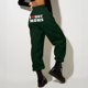 thumbnail image 2 of Gibobby Pantalones para mujer deportivos Pantalones de chándal con forro polar para mujer, pantalones anchos y rectos, pantalones de correr(Verde,M), 2 of 3