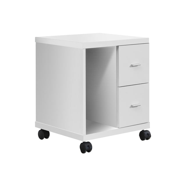 OFFICE CABINET - WHITE WITH 2 DRAWERS ON CASTORS