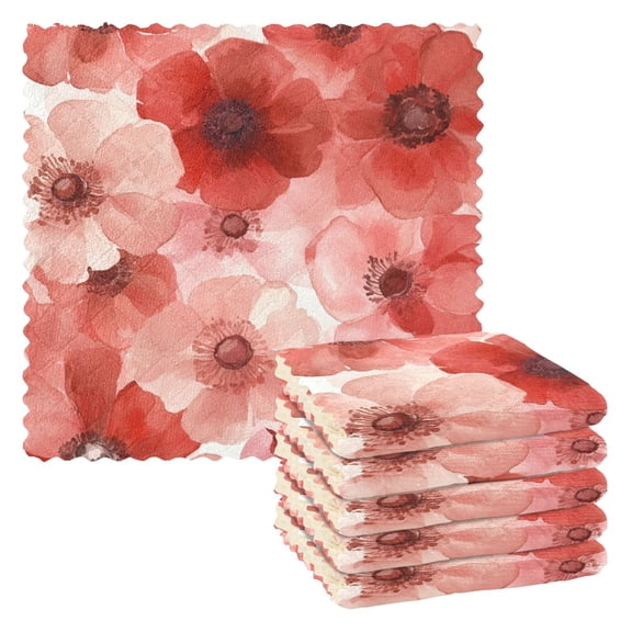 6 Pieces of Kitchen Towels 11x11Inch Kitchen Dish Cloths Kitchen Dish Towels Reuseable Cleaning Cloths Vibrant Flowers