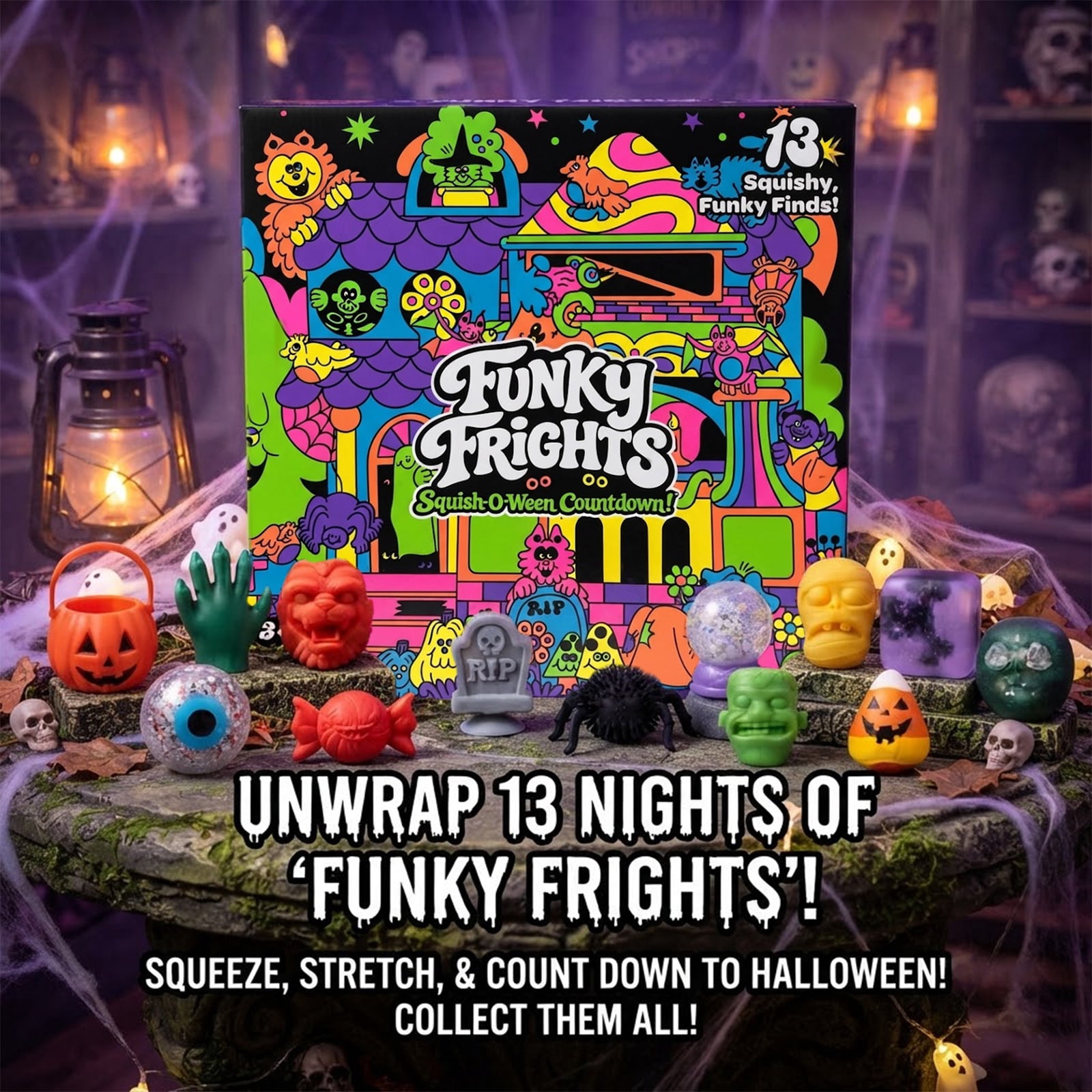 NumWeiTong Funky Frights Toy, Squish Countdown Advent Calendar 2026, 13 PCS