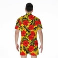 thumbnail image 2 of Hawaiian Hibiscus Flowers Pattern Short Sleeve Men'S Rompers, Aloha Tropical Hawaiian Casual Summer Jumpsuits Outfit, 2 of 4