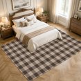 thumbnail image 3 of Area Rugs 5'x7', Brown Gingham Carpet Runner Indoor Outdoor Rugs Home Decor Aesthetic, Farmhouse Buffalo Plaid Checkered Non Slip Mats Washable Accent Rug for Living Room Bedroom, 3 of 4