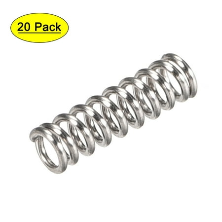 

3mm x 0.5mm x 10mm 304 Stainless Steel Compression Spring 4N Load Capacity 20Pcs