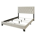 thumbnail image 4 of Home Design Dillon King Tufted Upholstered Panel Bed Frame with Button Tufting and Foam-Filled Headboard, Warm Gray, Easy Assembly, 4 of 6