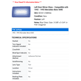 thumbnail image 2 of Left Door Mirror Glass - Compatible with 1992 - 1993 Mercedes-Benz 500E, 2 of 2