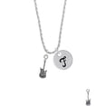thumbnail image 2 of Delight Jewelry Silvertone Rock Star Guitar Silvertone Script Initial Disc - F - Charm Necklace, 20"+3", 2 of 4